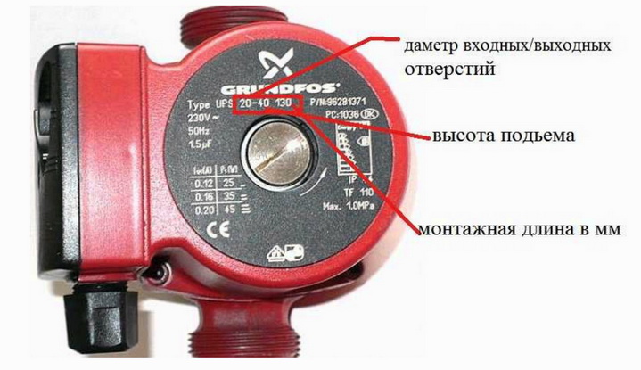 Маркикровка циркуляционных насосов - что указывается на насосе
