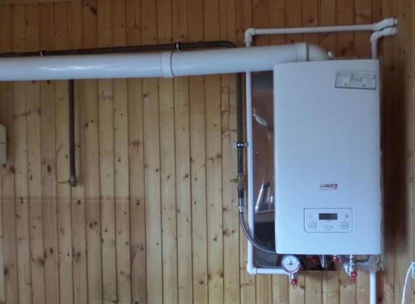 белая газовая колонка